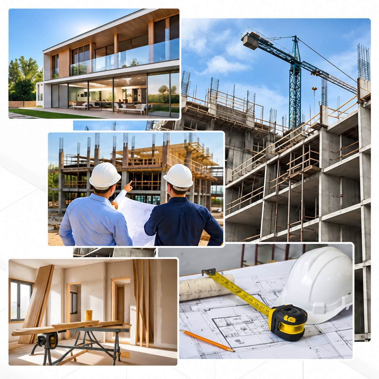 Collage de obras de construcción, remodelación y acabados de Construcción & Remodelación Madera S.A.S